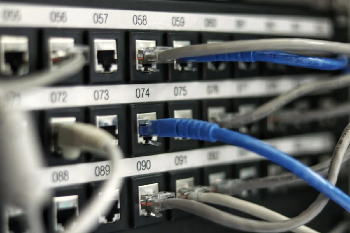 Network patch panel with Ethernet cables